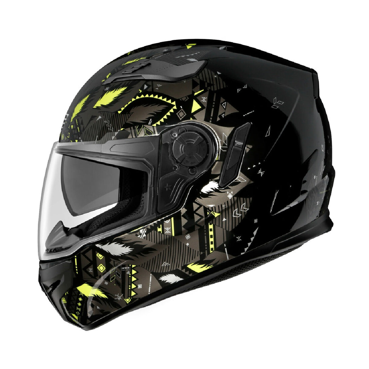 Irie Full Face Motorcycle Helmet Challenge Black AN21 Yellow - XS
