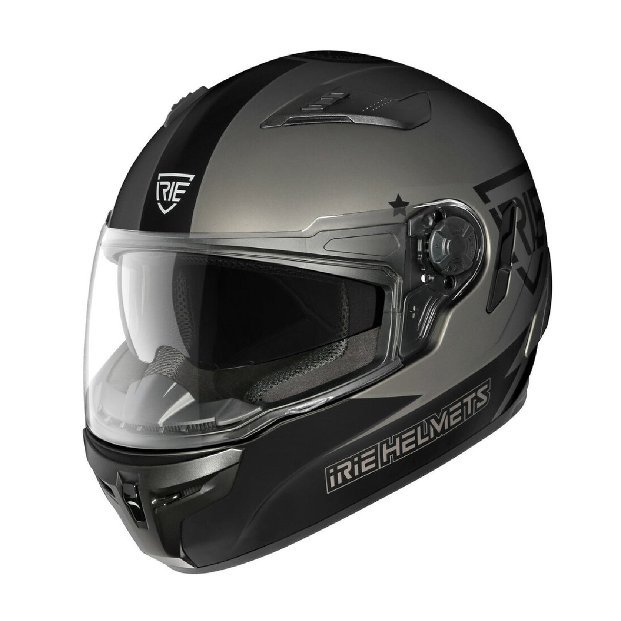 Irie Full Face Motorcycle Helmet Challenge Matt Grey AN22 Black - M