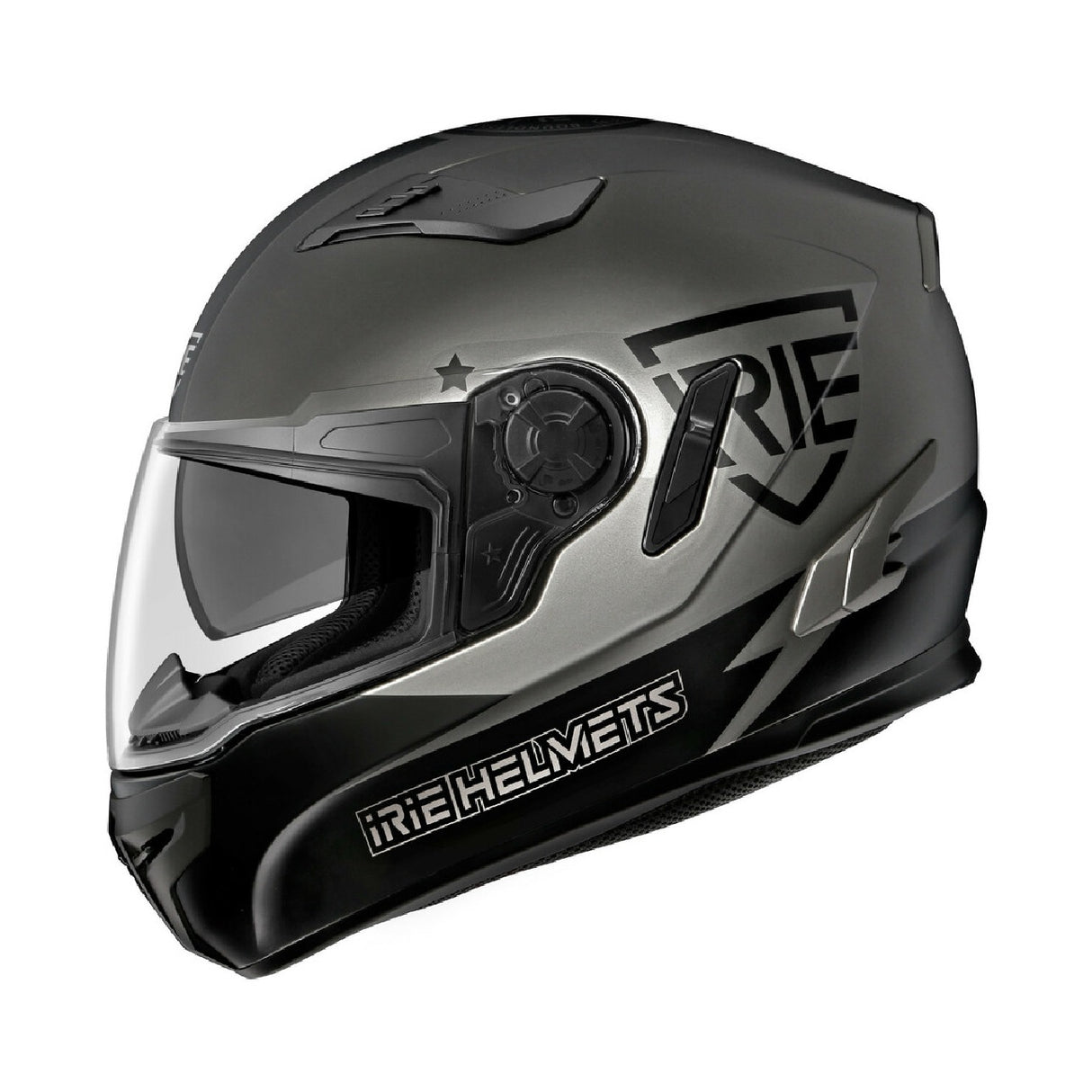 Irie Full Face Motorcycle Helmet Challenge Matt Grey AN22 Black - M