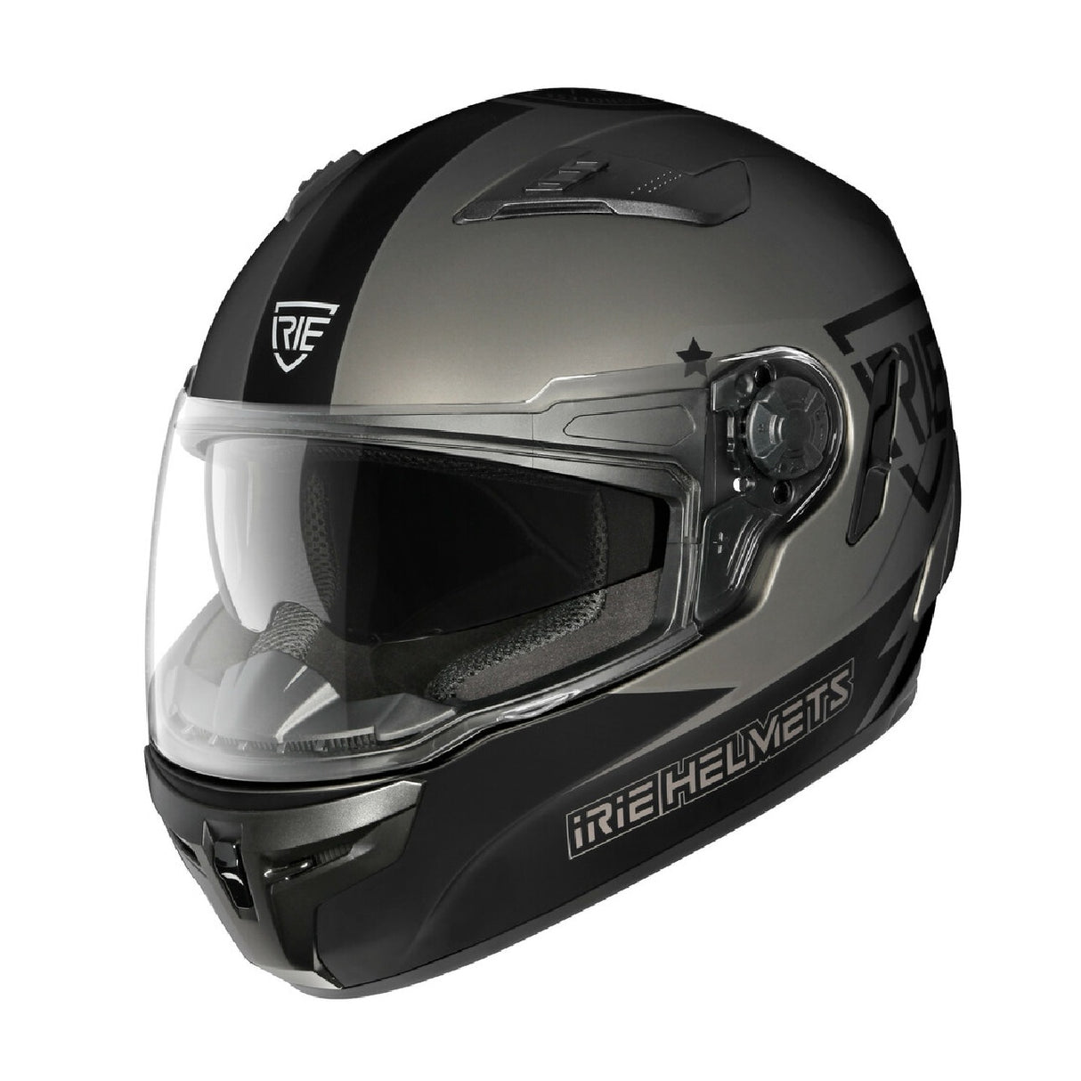 Irie Challenge Full Face Motorcycle Helmet Matt Grey AN22 Black - XS