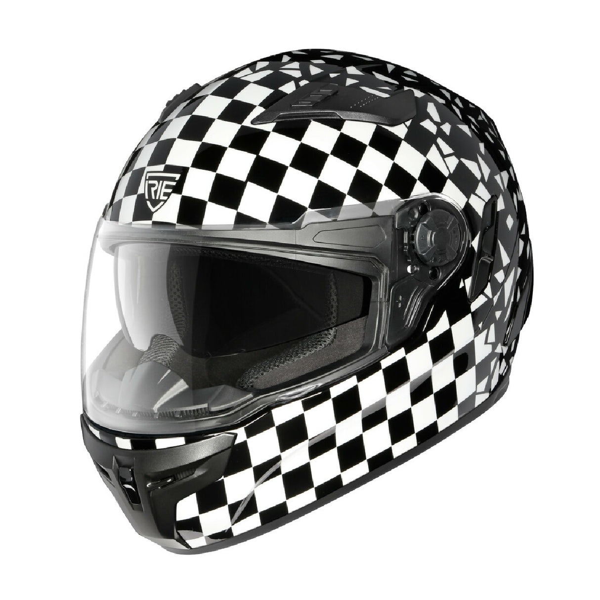 Irie Full Face Motorcycle Helmet Challenge Black AN23 White - XS