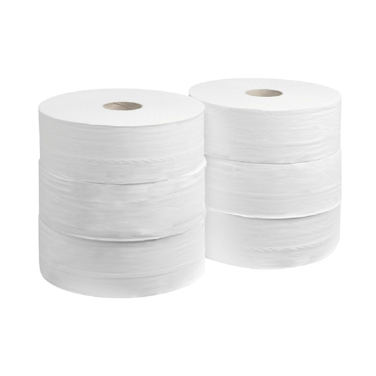 Lampenset mit 6 Rollen à 380 m, 2-lagiges Jumbo-Toilettenpapier