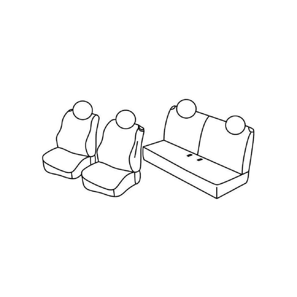 Black/Red Seat Cover Set Fiat 500 07/07>06/15 500C 07/09>06/15 C15002E