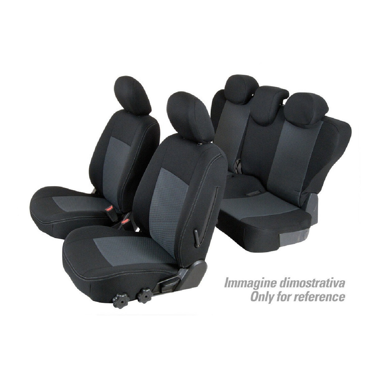 Black/Grey Seat Cover Set Fiat 500 07/07>06/15 500C 07/09>06/15 C15002F