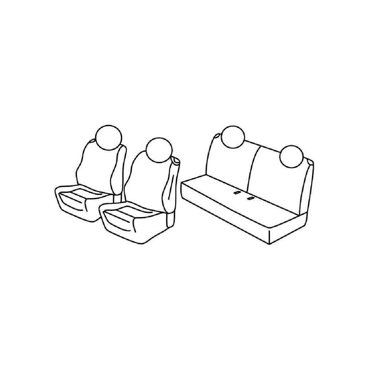 Black/Grey Seat Cover Set Fiat 500 07/07>06/15 500C 07/09>06/15 C15003F