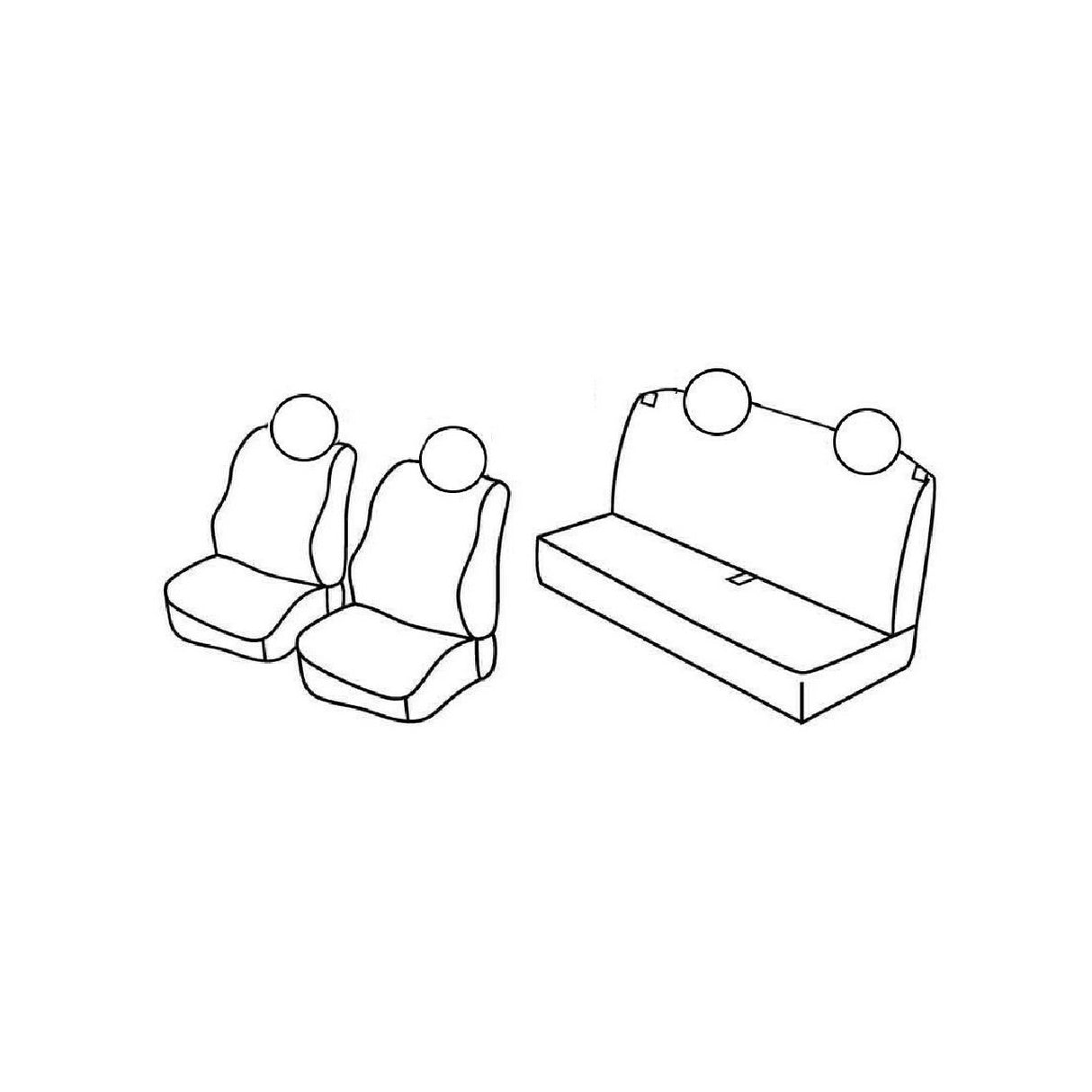 Lamp Set Superior Seat Covers - Black/Red - Fiat Panda (02/12>)