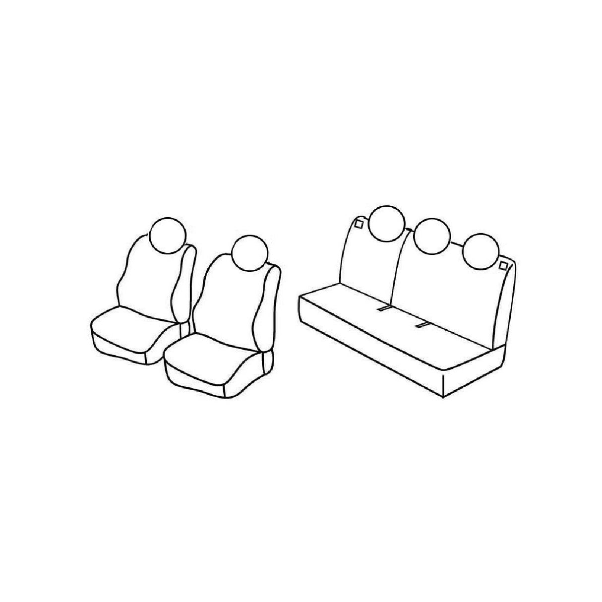 Black/Red Seat Cover Set Fiat Panda 02/12>10/20 Panda 4x4 11/12>10/20 C15020E