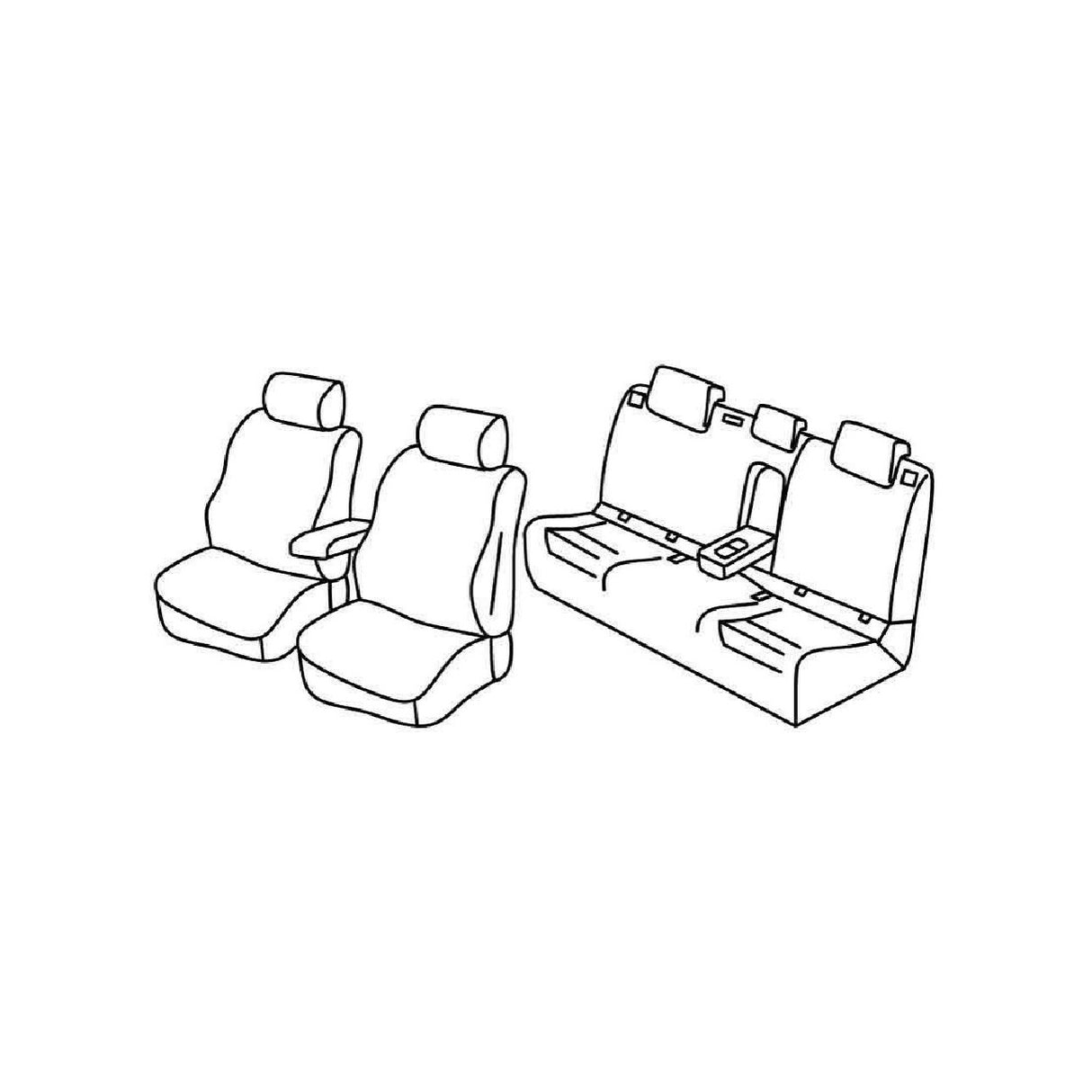 Superior Black/Blue Seat Cover Set Volkswagen Golf VII 5p 11/12>12/19