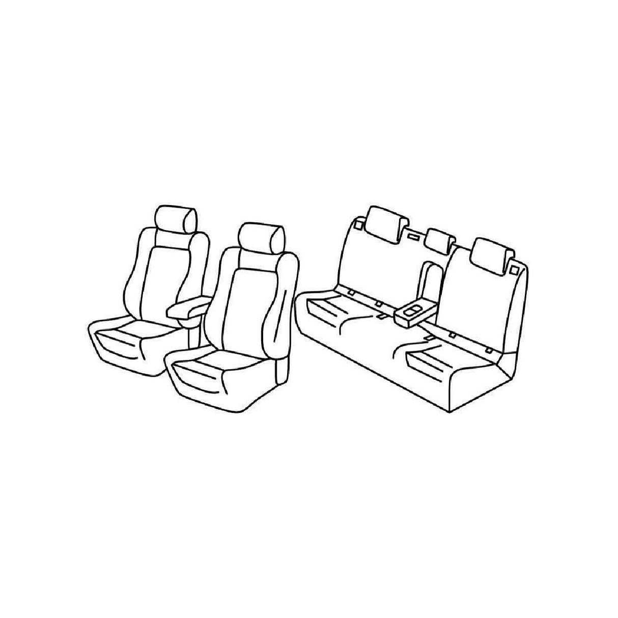 Superior Grey/Black Seat Cover Set Volkswagen Golf VII 5p 11/12>12/19 Rline