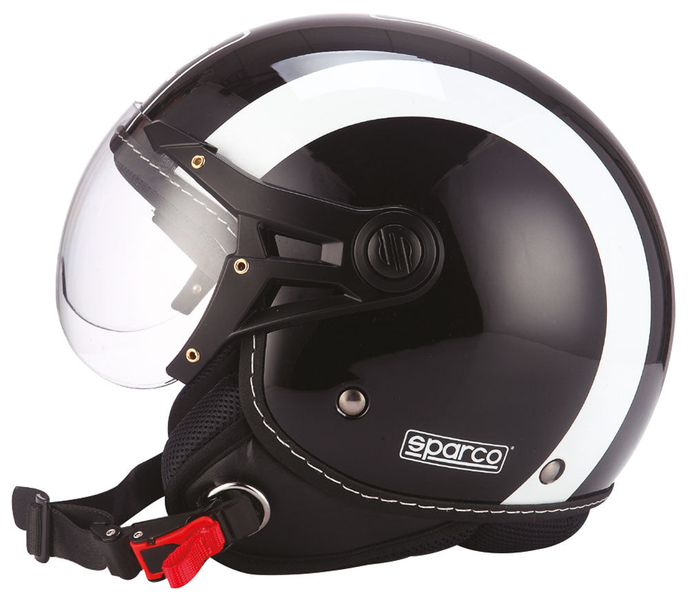 Sparco SP501 Motorradhelm Schwarz/Weiß Größe L