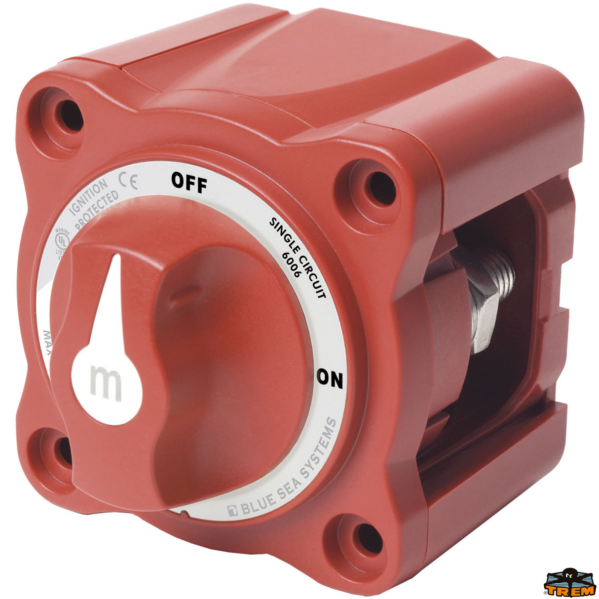 Blue Sea Mini 300A Batterieschalter mit Schlüssel und Drehknopf Modell 6006B