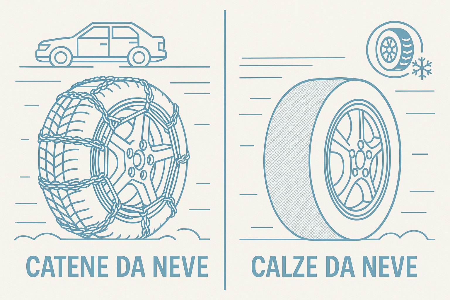 Catene da neve o calze da neve: qual è la scelta giusta per l’inverno?