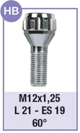 Cora Serie 4 Diebstahlsicherungs-Radbolzen Modell HB