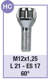 Cora Serie 4 bulloni antifurto per ruote modello HC