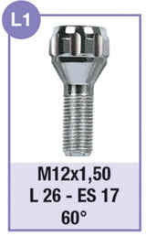 Cora Serie 4 Diebstahlsicherung Radbolzen Modell L1