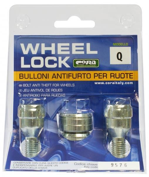 Cora Serie 4 bulloni antifurto per ruote modello Q