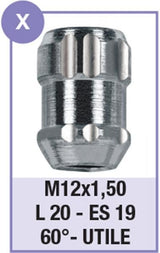 Cora Serie 4 Diebstahlsichere Radmuttern Modell X