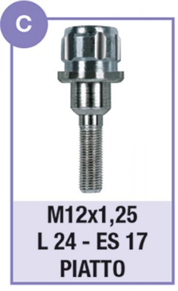 CORA Serie 4 Bulloni Antifurto per Ruote Mod. C M12x1,25