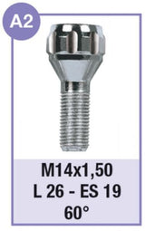 Cora Series 4 anti-theft wheel bolts model A2