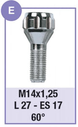 Cora Serie 4 Diebstahlsicherung Radbolzen Modell E