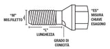 Cora Serie 4 bulloni antifurto per ruote modello E