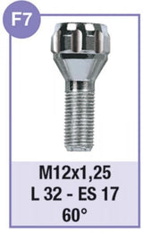 Cora Series 4 anti-theft wheel bolts model F7