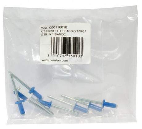 Cora Kit 8 rivetti fissaggio targa