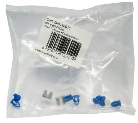 Cora Kit 8 bottoni+2 agganci centrali fissaggio targa