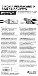 Cora Cinghia fermabagagli con cricchetto 500 cm
