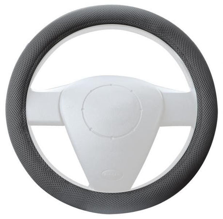 Cora Black Fabric Steering Wheel Cover