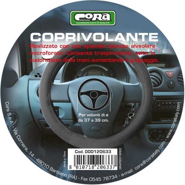Cora Lenkradbezug aus schwarzem Stoff
