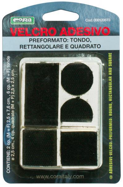 CORA Velcro Adesivo Preformato - Conf. da 12 coppie