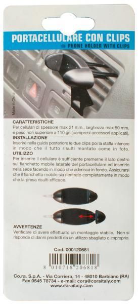 Cora Portacellulare per bocchette di aerazione