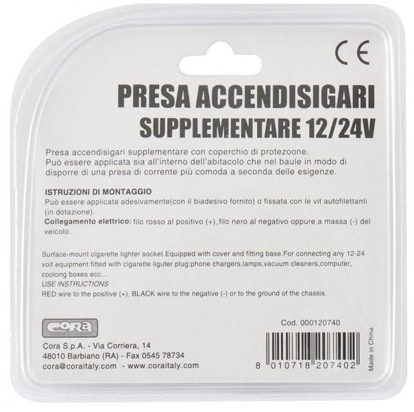 Toma de mechero adicional Cora 12/24V