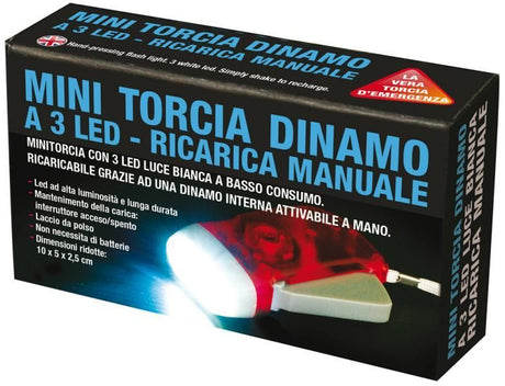 Cora Mini torcia a dinamo con 3 led