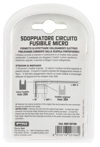 Divisor de circuito con microfusible Cora