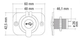 Toma USB doble Cora 5 V/1 A - 5 V/2,1 A