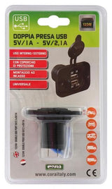 Toma USB doble Cora 5 V/1 A - 5 V/2,1 A