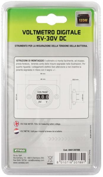 Cora Voltmetro digitale 5V-30V DC