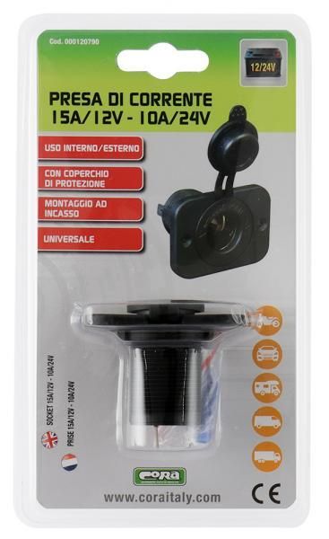 Toma de corriente Cora de 15 A/12 V a 10 A/24 V