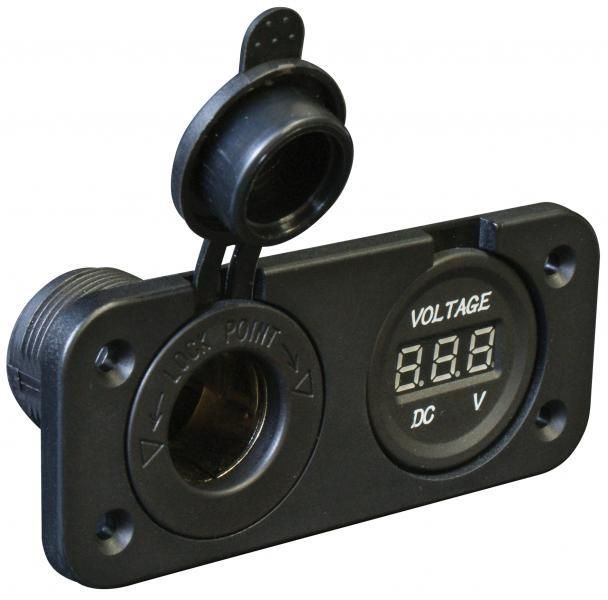 Cora 15A/12V-10A/24V Steckdose mit 5V-30V DC-Voltmeter