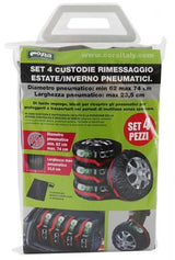 Cora Juego de 4 fundas para neumáticos, diámetro 62-74 cm