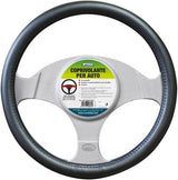 Cora Black Faux Leather Steering Wheel Cover