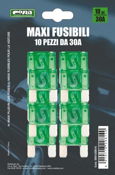 Fusibles Cora Maxi 30A 10 uds