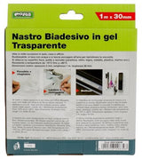 Cinta adhesiva de doble cara de gel transparente Cora de 1 m x 30 mm