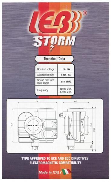 Cora Tromba elettropneumatica bitonale 24V