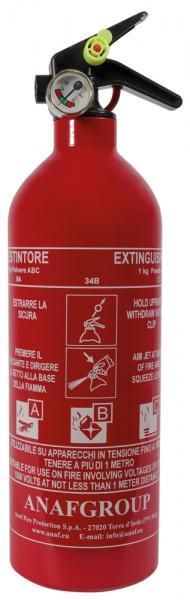Cora Estintore 1 kg a polvere ABC con supporto e manometro