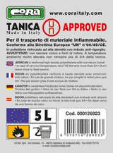 Cora Tanica in plastica 5 litri omologata UN