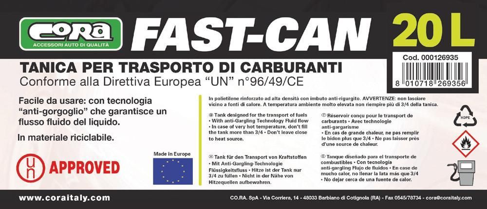Cora Fast-Can tanica 20 l omologata UN