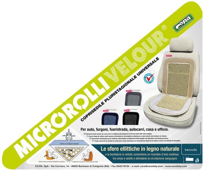 Cora Coprisedile anteriore universale Velour beige